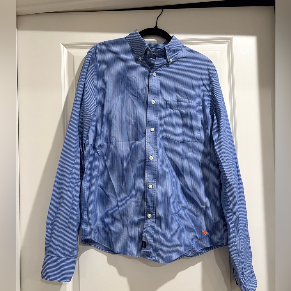 Men’s Vintage Abercrombie Large Muscle Striped Collared Button Down Shirt